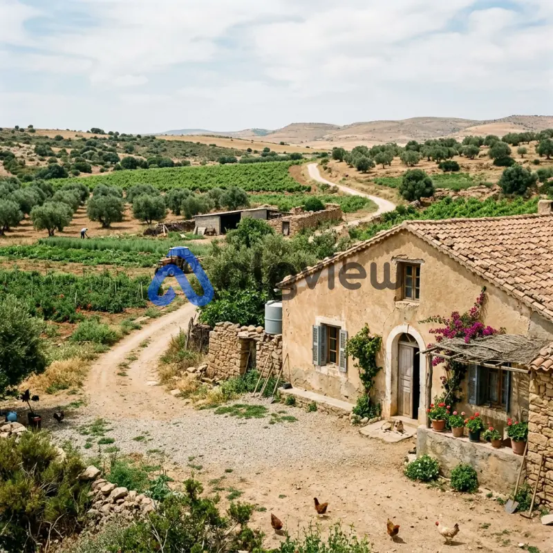 Maison et terrain agricole